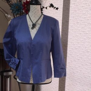 NORDSTROM HALOGEN L14 PERIWINKLE BLUE LINED COTTON