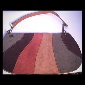Multi color sueded mini bag