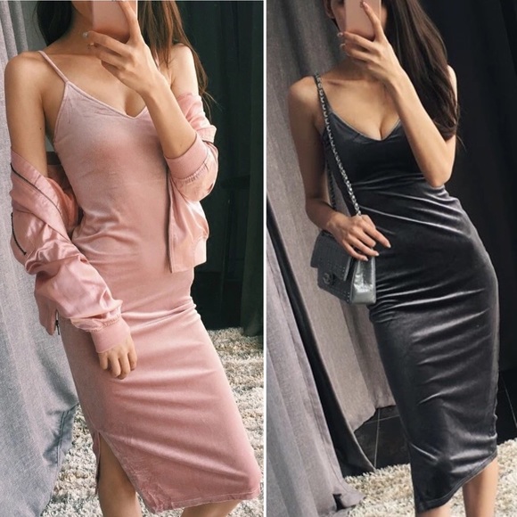 💞New color💞Velvet Cami bodycorn party dress👯👯 - Picture 2 of 4