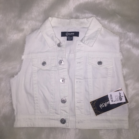 🎀White denim vest
