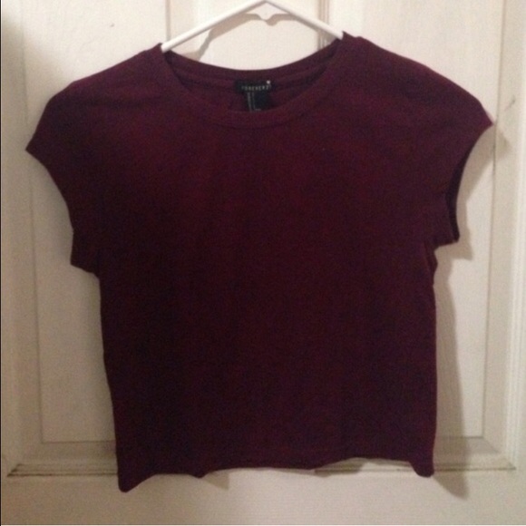 Forever 21 Burgundy Crop Top