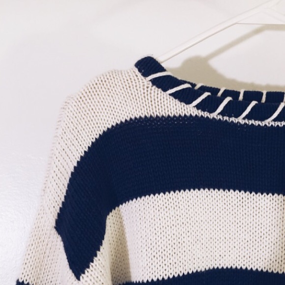 Vintage Navy and White Striped Sweater