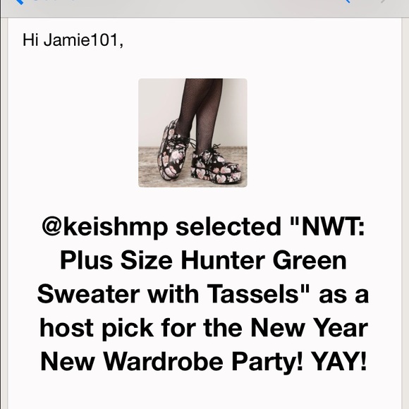 HP💕 Plus Size Hunter Green Sweater with Tassels - Picture 4 of 4