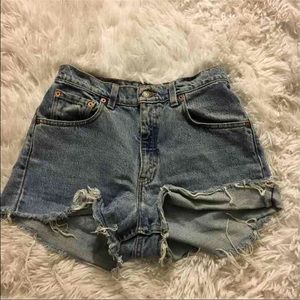 High waist jean shorts