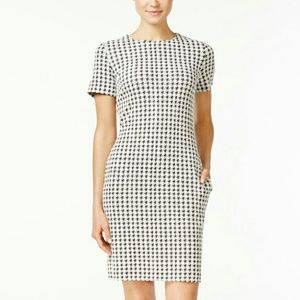 NEW Calvin Klein Petite Houndstooth Sheath Dress
