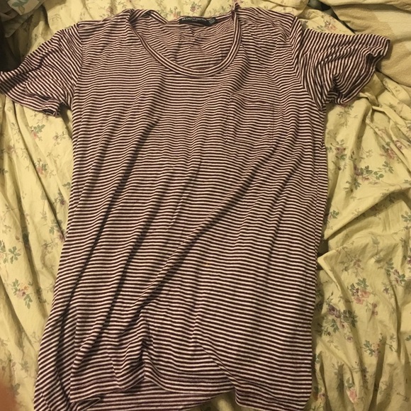 Bandy Melville maroon stripe tee