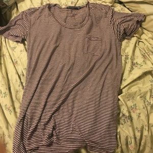 Bandy Melville maroon stripe tee