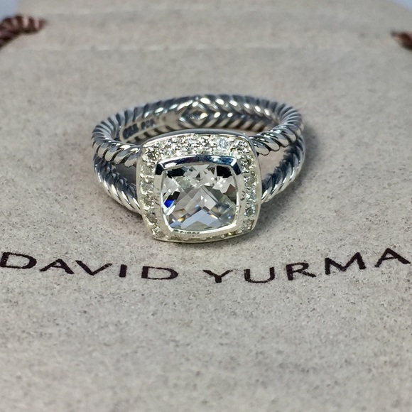 David Yurman Petite Albion Ring with White Topaz