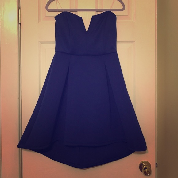 Navy Strapless Dress