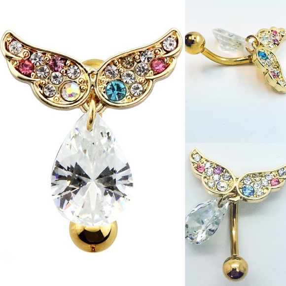 BYJQ Jewelry - Angel Wing Naval Ring Belly button ring