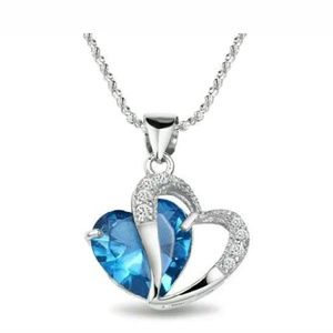 925 Sterling silver chain w/ blue Heart