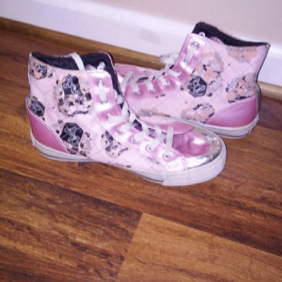 Pink frosted baby phat hightops with silver detail