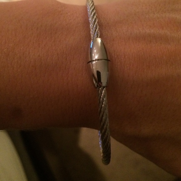 Silver Cable Bangle - image 2