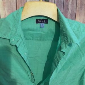 MADE beautiful green men's shirt Sz S