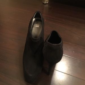 Stuart Weitzman Black Suede Ankle Bootie