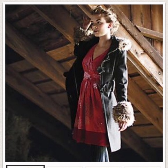 Anthropologie Elevenses wool toggle coat with hood