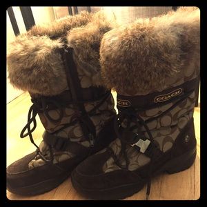 Coach Sasha Winter Rabbit Fur Boots