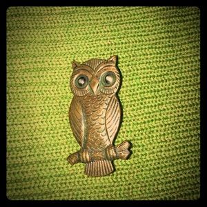 Copper owl pin