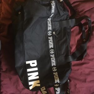 Pink duffle bag