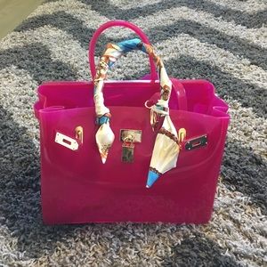 Jelly beachkin bag in fuschia