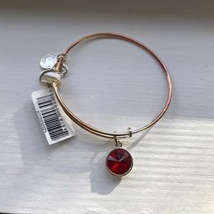 Alex and ani ruby birthstone bracelet.