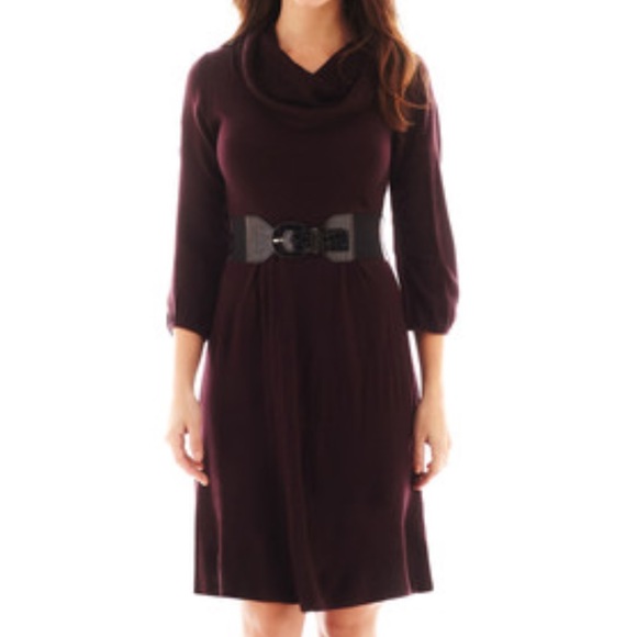 dark purple sweater dress
