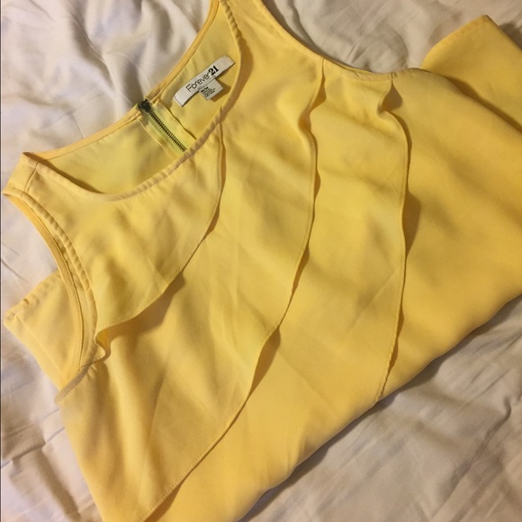 Ruffled yellow shell from Forever21