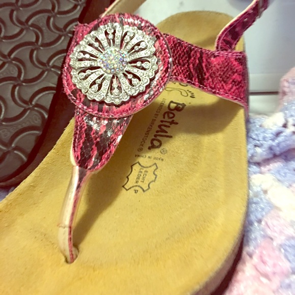 (Genuine) Birkenstock with rhinestone flower