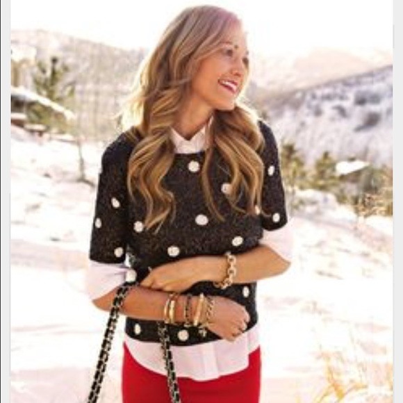J Crew sequined polka dot top