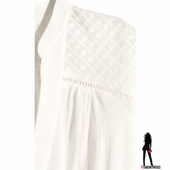 Off White Long Sleeve Poets Top - Picture 3 of 3