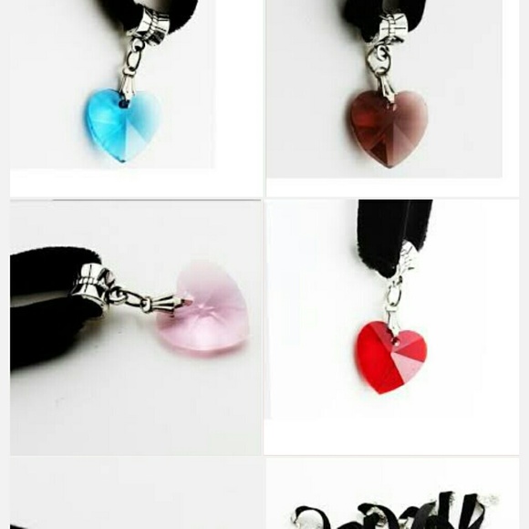 Heart Necklaces & Pendants Lace Chokers - Picture 2 of 4