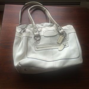 White leather Coach purse