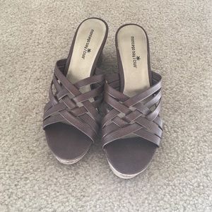 Brown wedged sandals