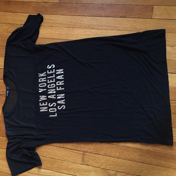 Black T-shirt dress.