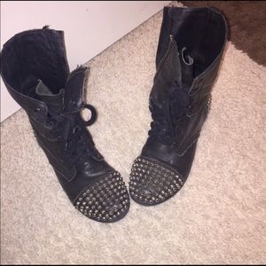 Steve Madden studded combat boots