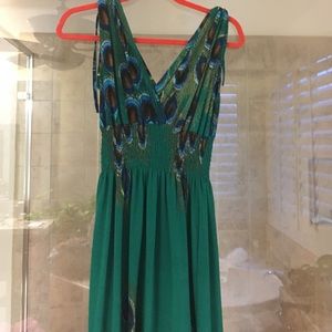 Gorgeous peacock maxi dress