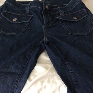 Long wide flare dark denim jeans extra wide flare