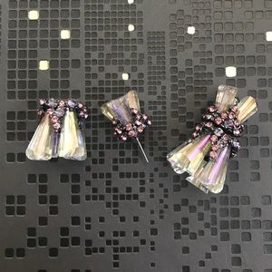 😍 "Guage"Double sided Iridescent Crystal Earrings