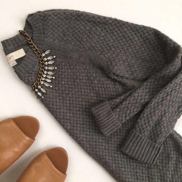 LOFT Sweaters - LOFT | NWOT Charcoal Chunky Knit Sweater