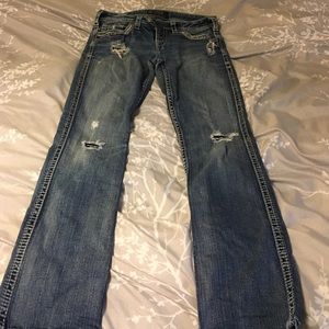 Silver jeans. Low baby boot. Size 28x31