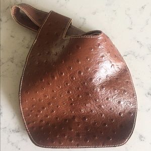 Genuine leather wristlet clutch