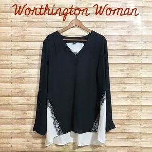 ❤️Sale❤️😍NWT Worthington Top W/Eyelash Lace😍