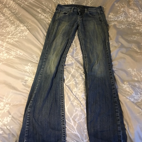Silver denim jeans