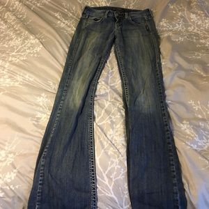 Silver denim jeans