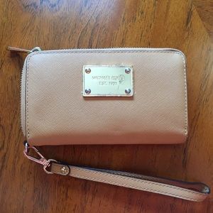 Beige Michael Kors wristlet