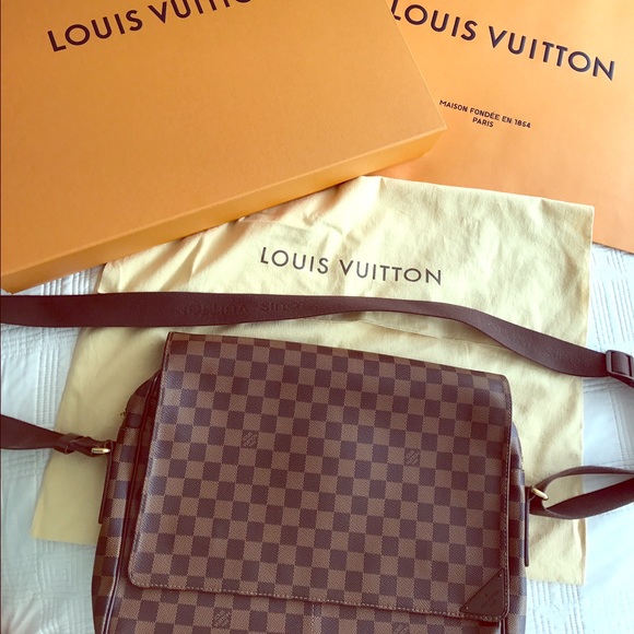 AUTH LOUIS VUITTON DAMIER EBENE SHELTON GM N41148