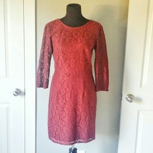 Maroon Lace Dress