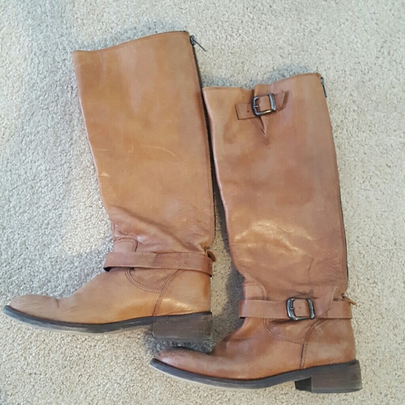 Aldo Shoes Aldo Cognac Leather Riding Boots Poshmark