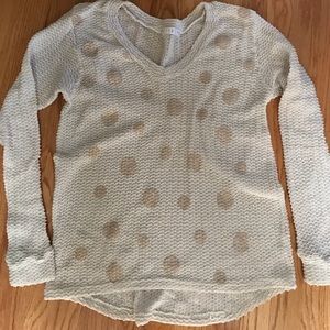 Cream gold dot sweater