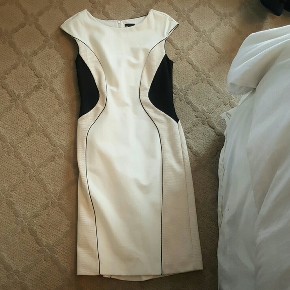 Cream and black dress
